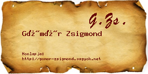 Gömör Zsigmond névjegykártya